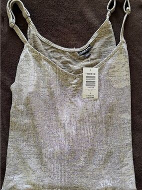 torrid metallic silver shimmer camisole